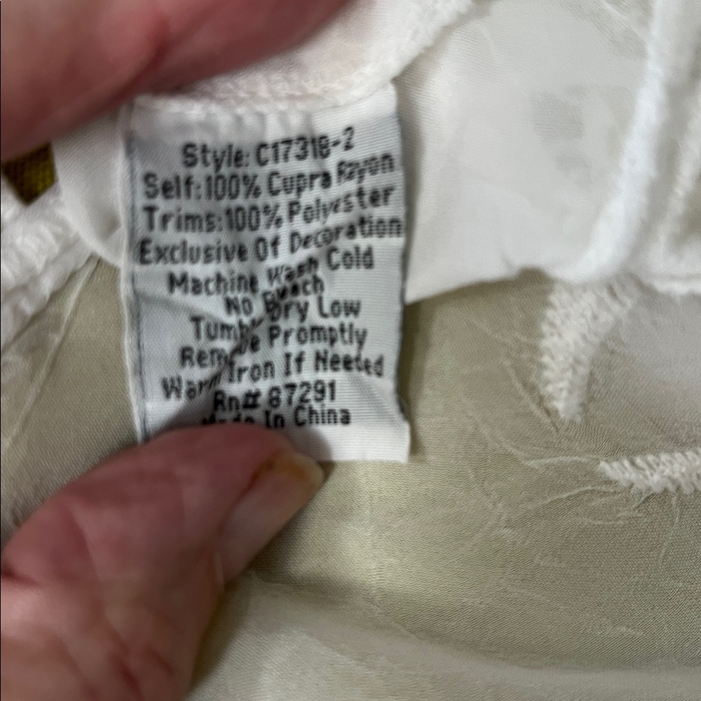 Johnny Was White Embroidered Lace-Yoke Blouse - Picture 5 of 5